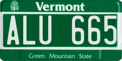 VT license plate ALU665