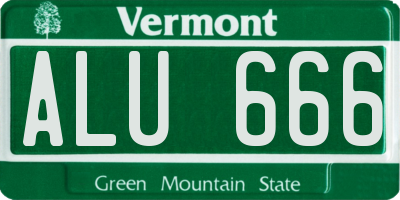 VT license plate ALU666