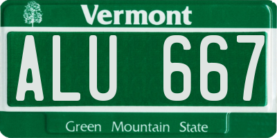 VT license plate ALU667