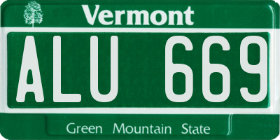 VT license plate ALU669