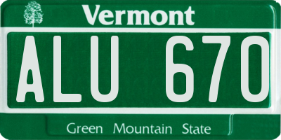 VT license plate ALU670