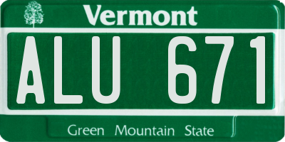 VT license plate ALU671