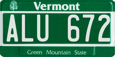 VT license plate ALU672