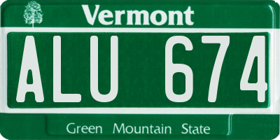 VT license plate ALU674