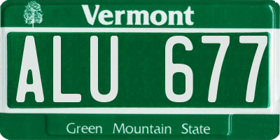 VT license plate ALU677