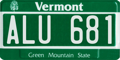 VT license plate ALU681
