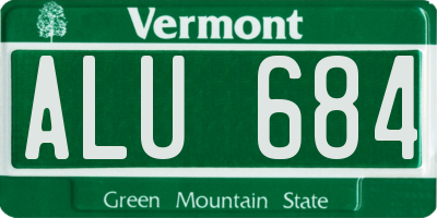 VT license plate ALU684