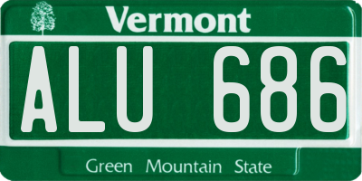 VT license plate ALU686