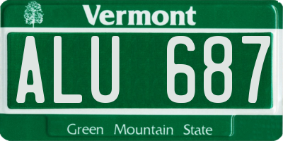 VT license plate ALU687