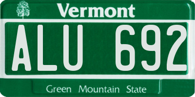 VT license plate ALU692