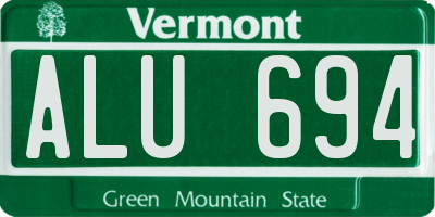 VT license plate ALU694