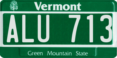 VT license plate ALU713