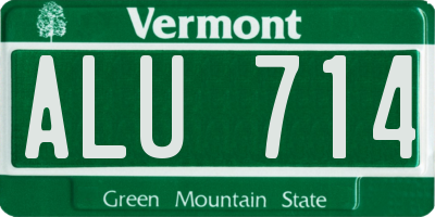 VT license plate ALU714