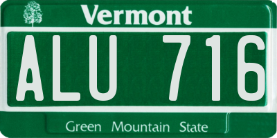 VT license plate ALU716