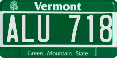 VT license plate ALU718