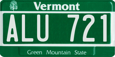 VT license plate ALU721