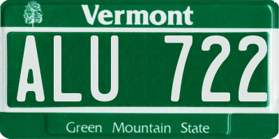 VT license plate ALU722