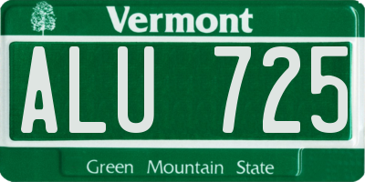VT license plate ALU725