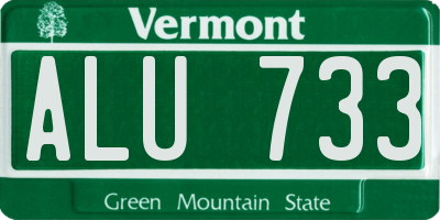 VT license plate ALU733