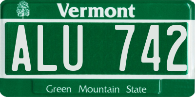 VT license plate ALU742