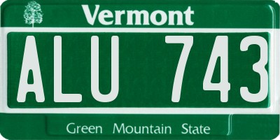 VT license plate ALU743