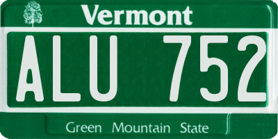 VT license plate ALU752