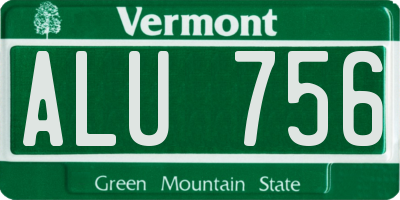 VT license plate ALU756