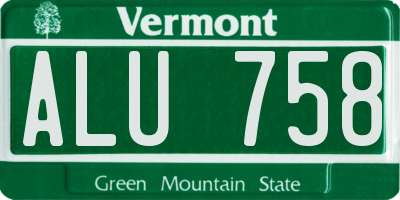 VT license plate ALU758