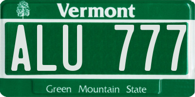 VT license plate ALU777