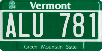 VT license plate ALU781