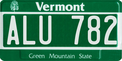 VT license plate ALU782