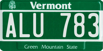VT license plate ALU783