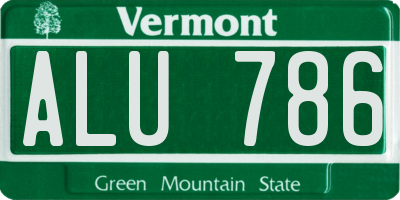 VT license plate ALU786