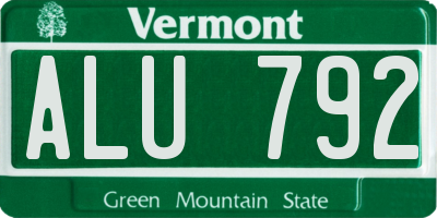 VT license plate ALU792