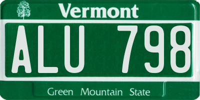 VT license plate ALU798