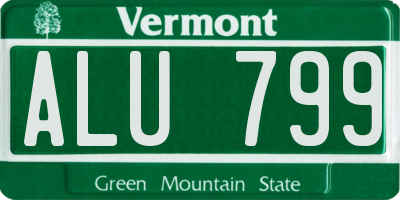 VT license plate ALU799