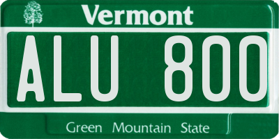 VT license plate ALU800