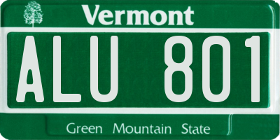 VT license plate ALU801