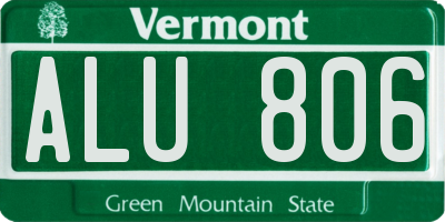 VT license plate ALU806