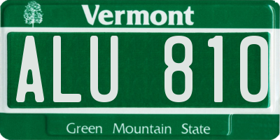 VT license plate ALU810