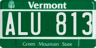 VT license plate ALU813