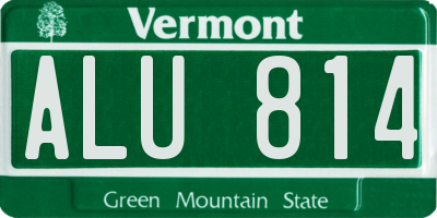 VT license plate ALU814
