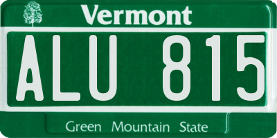 VT license plate ALU815