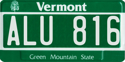 VT license plate ALU816