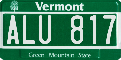 VT license plate ALU817