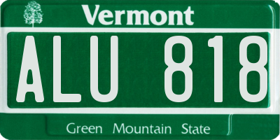 VT license plate ALU818