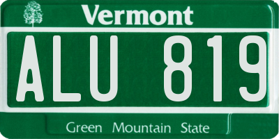 VT license plate ALU819