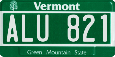 VT license plate ALU821
