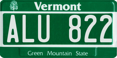 VT license plate ALU822