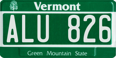 VT license plate ALU826